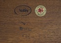 74677: STICKLEY Mission Oak Glass Top Lamp End Tab
