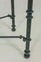 61121EC: Iron Base Green Finish Glass Top Console 