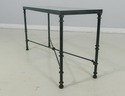 61121EC: Iron Base Green Finish Glass Top Console 