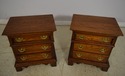 65306EC: Pair LEXINGTON 3 Drawer Chippendale Oak N