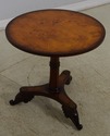 L65084EC: Regency Style Burl Walnut Round Pedestal