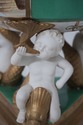 L65105EC: Pair French Style Lidded Urns w. Cherub 