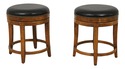 L57010EC: Pair GUY CHADDOCK Round Rustic Stools