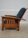 74673: STICKLEY Mission Oak Leather Chair & Ottoma