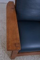 74673: STICKLEY Mission Oak Leather Chair & Ottoma