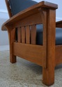 74673: STICKLEY Mission Oak Leather Chair & Ottoma