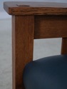 74673: STICKLEY Mission Oak Leather Chair & Ottoma