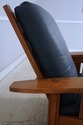 74673: STICKLEY Mission Oak Leather Chair & Ottoma