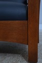 74673: STICKLEY Mission Oak Leather Chair & Ottoma