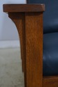 74673: STICKLEY Mission Oak Leather Chair & Ottoma