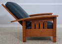 74673: STICKLEY Mission Oak Leather Chair & Ottoma