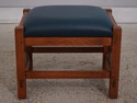 74673: STICKLEY Mission Oak Leather Chair & Ottoma