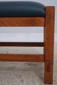 74673: STICKLEY Mission Oak Leather Chair & Ottoma