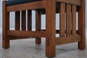 74673: STICKLEY Mission Oak Leather Chair & Ottoma
