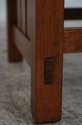 74673: STICKLEY Mission Oak Leather Chair & Ottoma