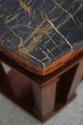 L74828: HENREDON Inlaid Mahogany Marble Top Consol