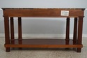 L74828: HENREDON Inlaid Mahogany Marble Top Consol