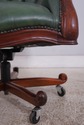 74171: Carved Mahogany Frame Green Leather Office 