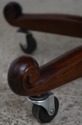 74171: Carved Mahogany Frame Green Leather Office 
