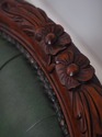 74171: Carved Mahogany Frame Green Leather Office 