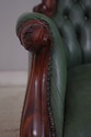 74171: Carved Mahogany Frame Green Leather Office 