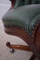 74171: Carved Mahogany Frame Green Leather Office 