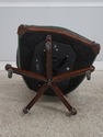 74171: Carved Mahogany Frame Green Leather Office 