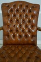 74072: Georgian Tufted Leather Carved Arm Chair