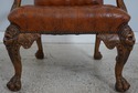 74072: Georgian Tufted Leather Carved Arm Chair