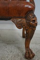 74072: Georgian Tufted Leather Carved Arm Chair