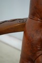 74072: Georgian Tufted Leather Carved Arm Chair