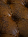 74072: Georgian Tufted Leather Carved Arm Chair