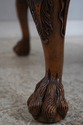 74072: Georgian Tufted Leather Carved Arm Chair