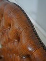 74072: Georgian Tufted Leather Carved Arm Chair