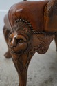 74072: Georgian Tufted Leather Carved Arm Chair