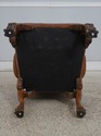 74072: Georgian Tufted Leather Carved Arm Chair