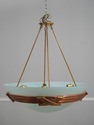 F74704: Vintage Art Deco Bowl Form Chandelier Fixt