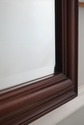 F74045: Carved Solid Mahogany Beveled Glass Mirror