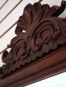 F74045: Carved Solid Mahogany Beveled Glass Mirror