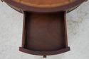 L74162: ETHAN ALLEN Round Leather Top Mahogany Dru