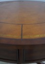 L74162: ETHAN ALLEN Round Leather Top Mahogany Dru