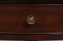 L74162: ETHAN ALLEN Round Leather Top Mahogany Dru