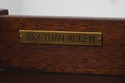L74162: ETHAN ALLEN Round Leather Top Mahogany Dru