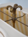 L74291: THEODORE ALEXANDER Burl Walnut & Brass Des