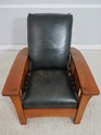 74296: STICKLEY Mission Oak Morris Chair w. Ottoma