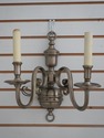 F74207: Pair of Pewter Colonial Style Lighted Wall