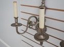 F74207: Pair of Pewter Colonial Style Lighted Wall
