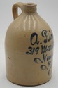 F74245: Antique A. PIROLA Blue Stoneware Crock Jug