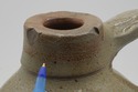 LF74242: Antique Blue Stoneware Crock Jug w. Handl
