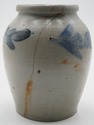 LF74246: Antique Blue Stoneware Crock Urn Jug